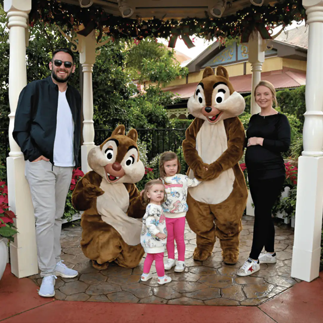 Castle and Chaos Crew at Disney's Magic Kingdom meeting Chip and Dale